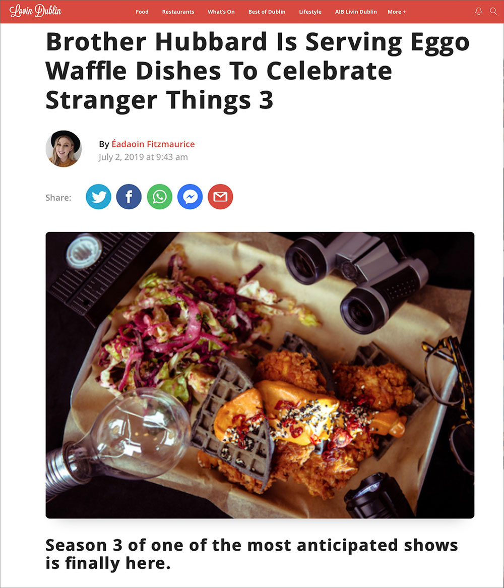 Food Photographer in Dublin on an assignment in for Deliveroo inspired by the Netflix series Stranger Things